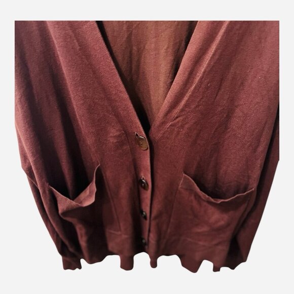 RACHEL ROY Women’s XL Brown High Low Hem Dolman Sleeve Knit Cardigan NWOT - Picture 2 of 6